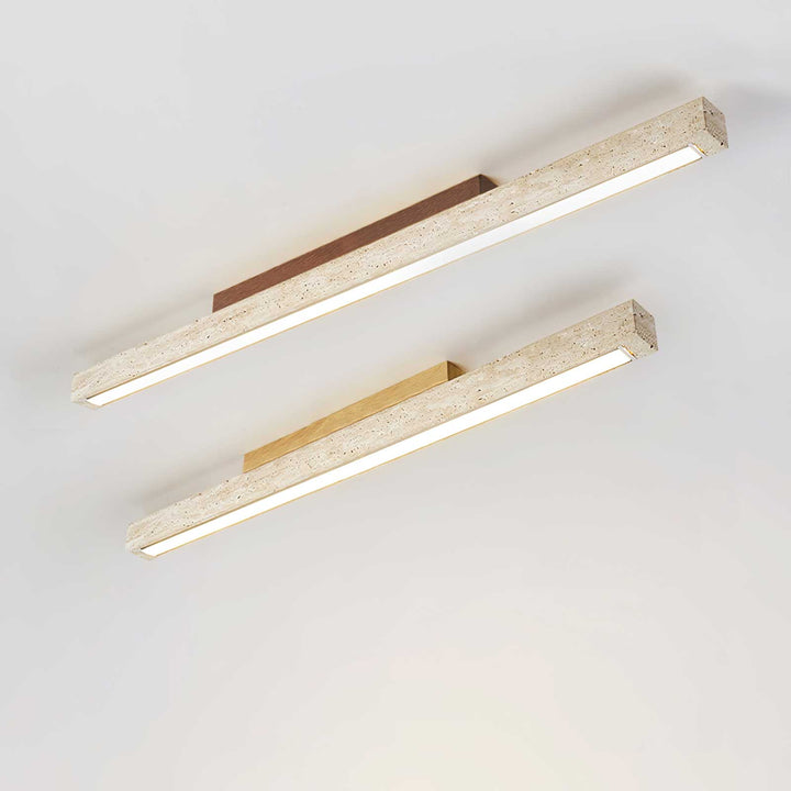 Lampa sufitowa z kolumną z trawertynu
