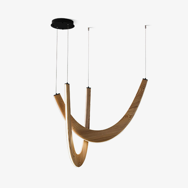 Lampa wisząca U z drewna