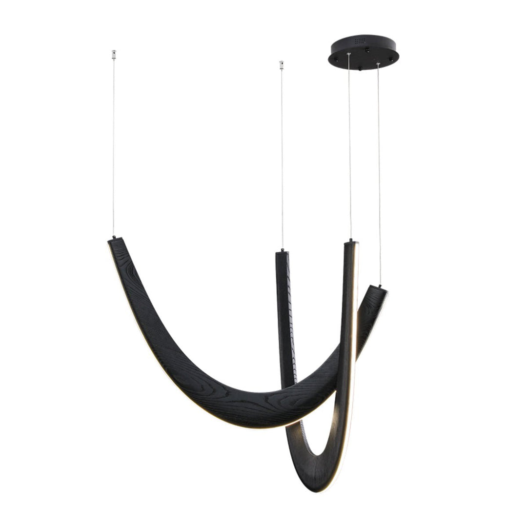 Lampa wisząca U z drewna