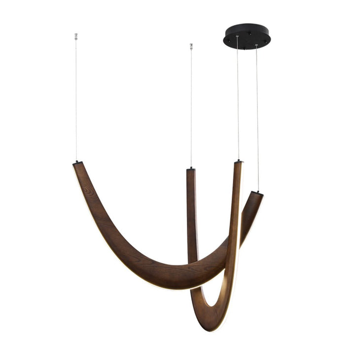 Lampa wisząca U z drewna