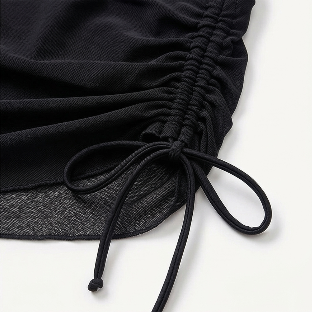 Marella – Zestaw bikini z wysokim stanem i marszczoną spódnicą