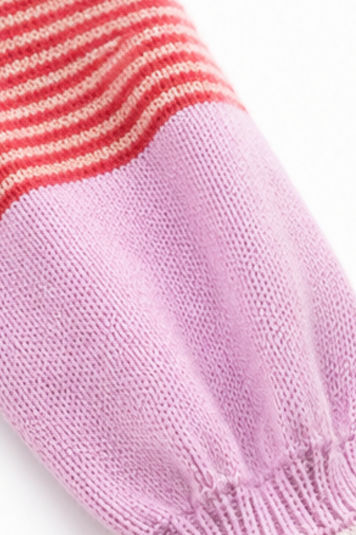 Warmweave – Kardigan z kolorowymi pasami na otwartym przodzie