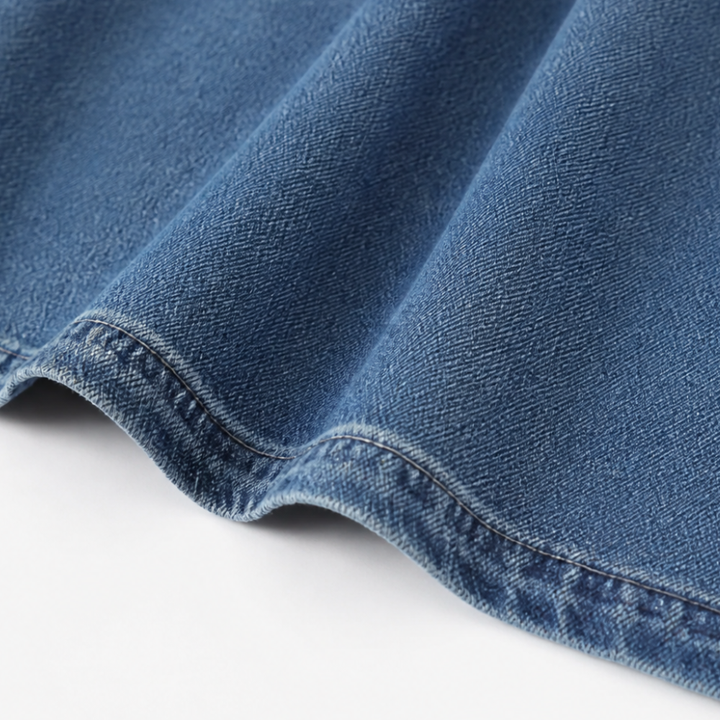 Denara – Sukienka maxi z denimu z lanternowymi rękawami i półguzikami