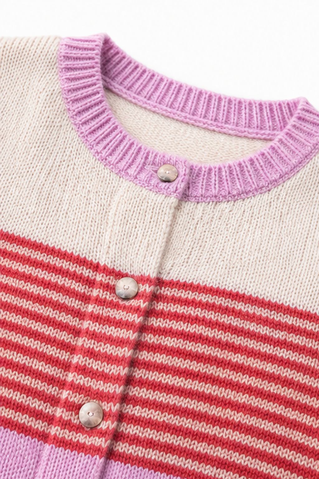 Warmweave – Kardigan z kolorowymi pasami na otwartym przodzie
