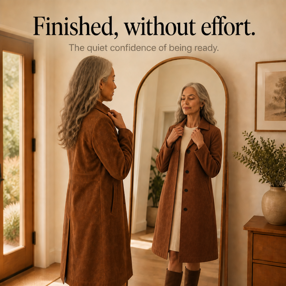 Draperie – Suede Trench, Który Porusza Się Razem z Tobą, a Nie Wokół Ciebie