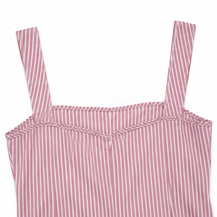 Wearbella – Kombinezon z regulowanymi ramiączkami w paski, wysoki stan