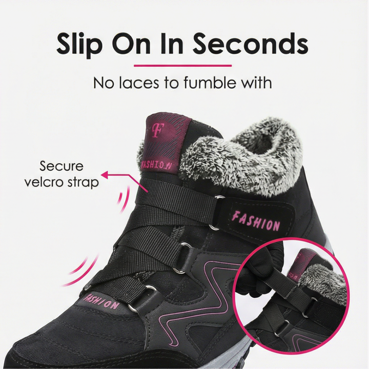 Snowstep – Damskie Zimowe Botki z Futrem