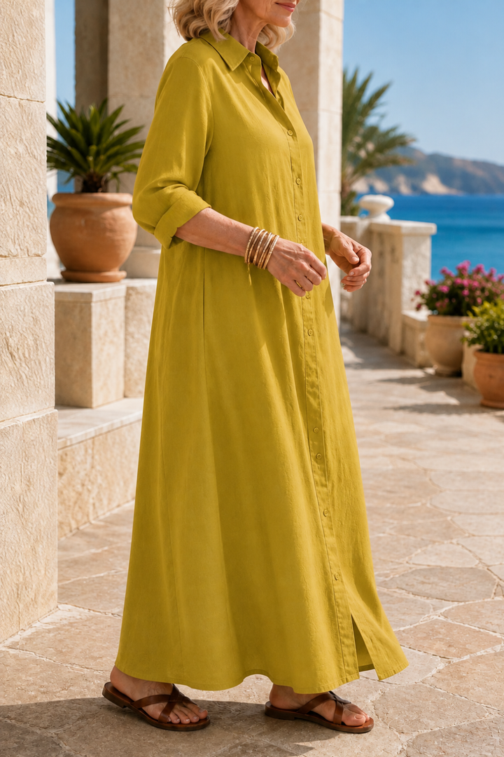 Wearbella – Oversized Bawełnowo-Lnianą Sukienka Maxi