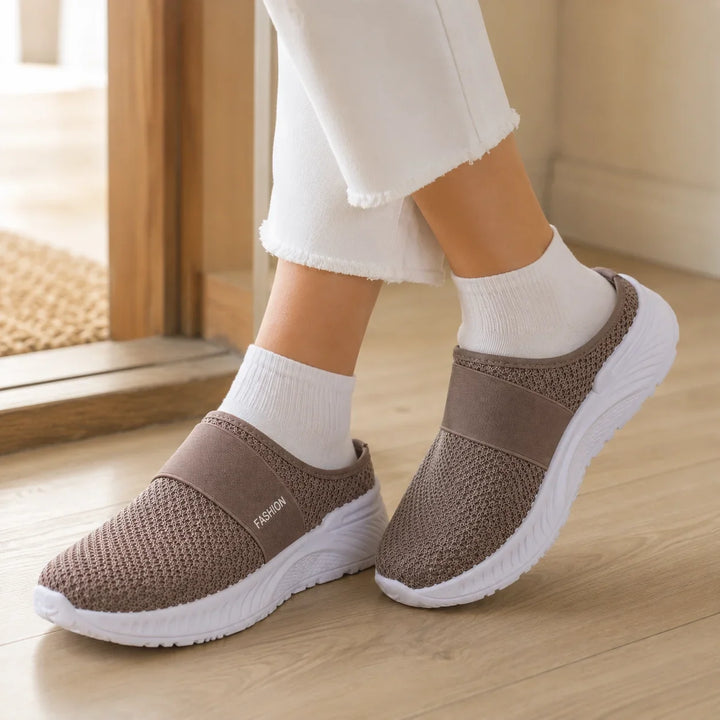 Stride &amp; Soft – Damskie buty slip-on na platformie z siateczki, oddychające, antypoślizgowe