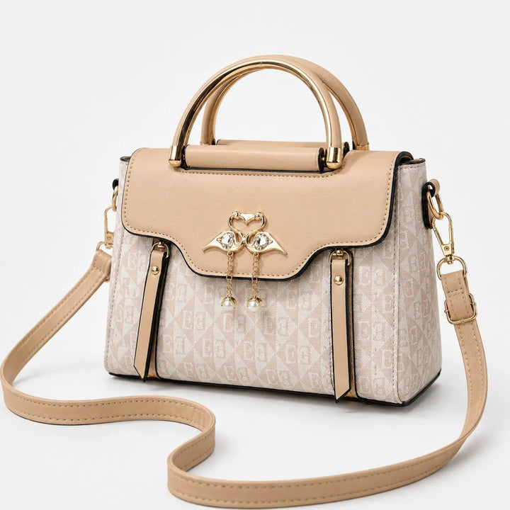 Velora – Torebka crossbody z zapięciem w kształcie łabędzia i złotymi akcentami