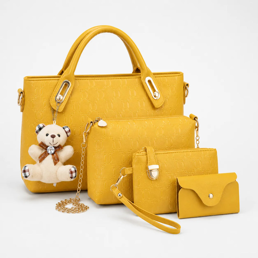 Belluna – Zestaw torebek skórzanych w 4 częściach, torba tote, torba crossbody, saszetka, etui na karty