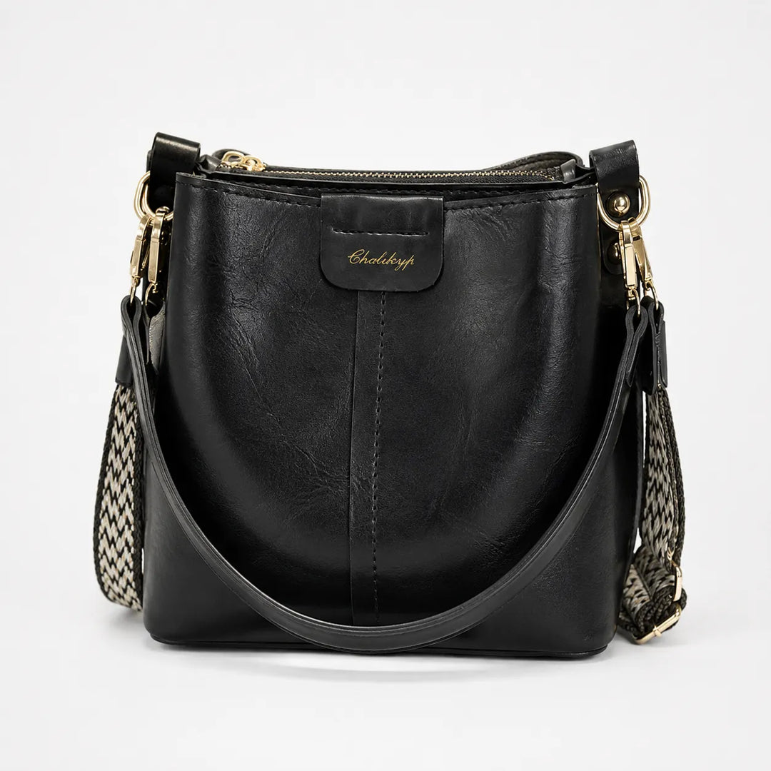 Bellora – Vintage Bucket Shoulder Bag z Plecionym Paskiem