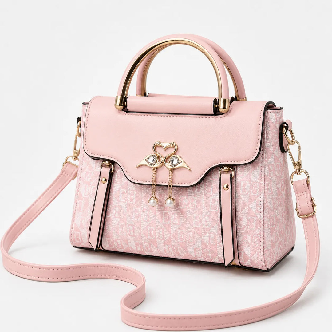Velora – Torebka crossbody z zapięciem w kształcie łabędzia i złotymi akcentami
