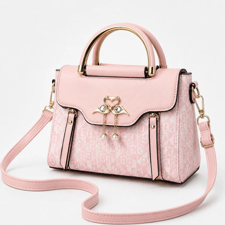 Velora – Torebka crossbody z zapięciem w kształcie łabędzia i złotymi akcentami