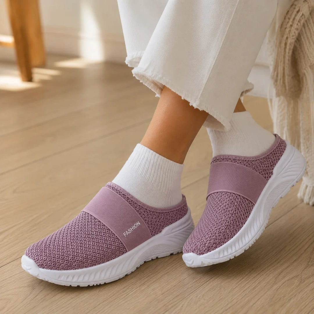 Stride &amp; Soft – Damskie buty slip-on na platformie z siateczki, oddychające, antypoślizgowe