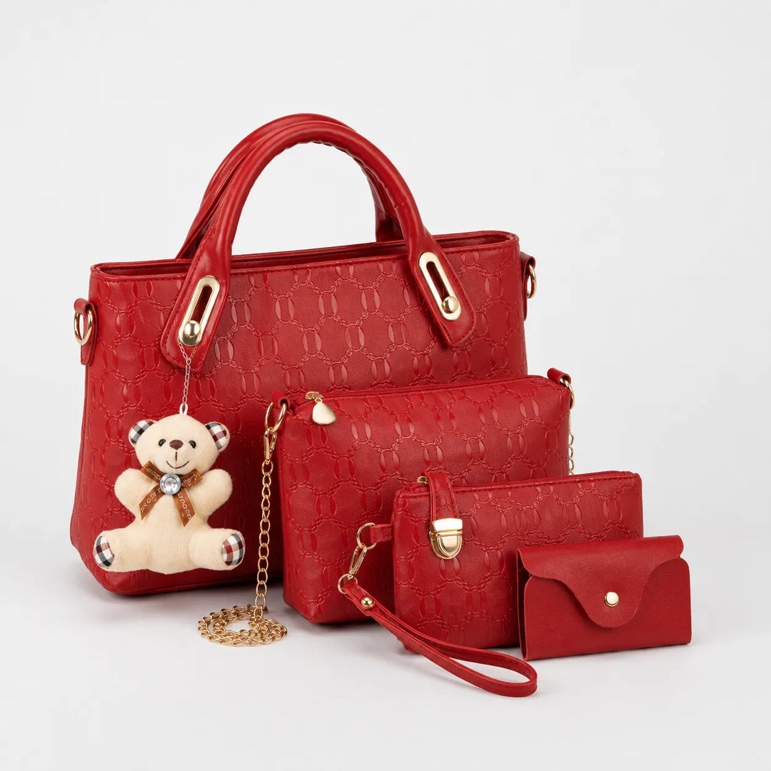 Belluna – Zestaw torebek skórzanych w 4 częściach, torba tote, torba crossbody, saszetka, etui na karty