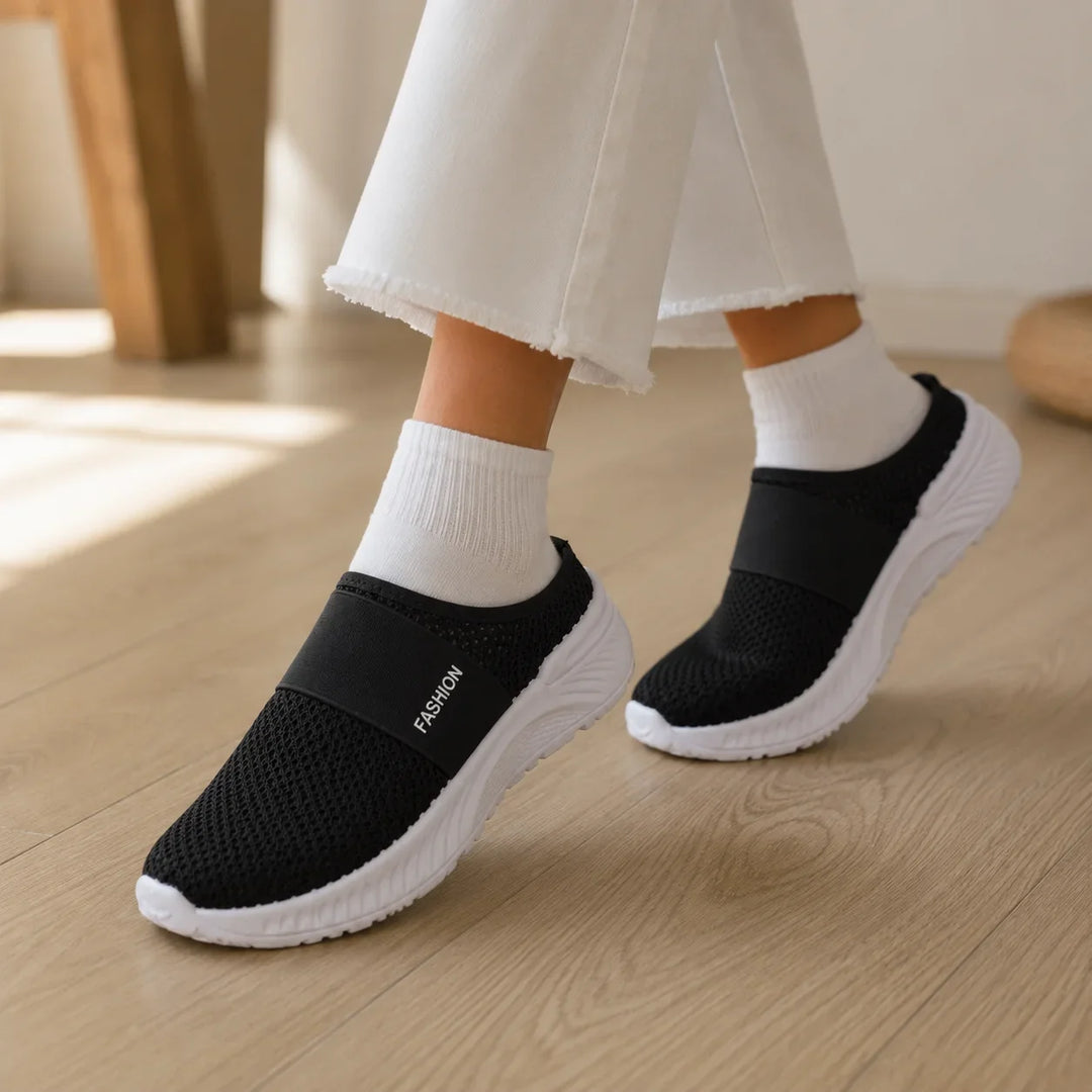 Stride &amp; Soft – Damskie buty slip-on na platformie z siateczki, oddychające, antypoślizgowe