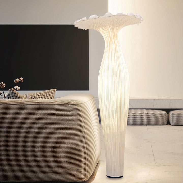 Lampa Podłogowa z Tkaniny w Kształcie Wazonu