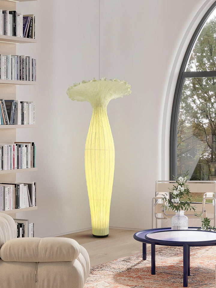 Lampa Podłogowa z Tkaniny w Kształcie Wazonu