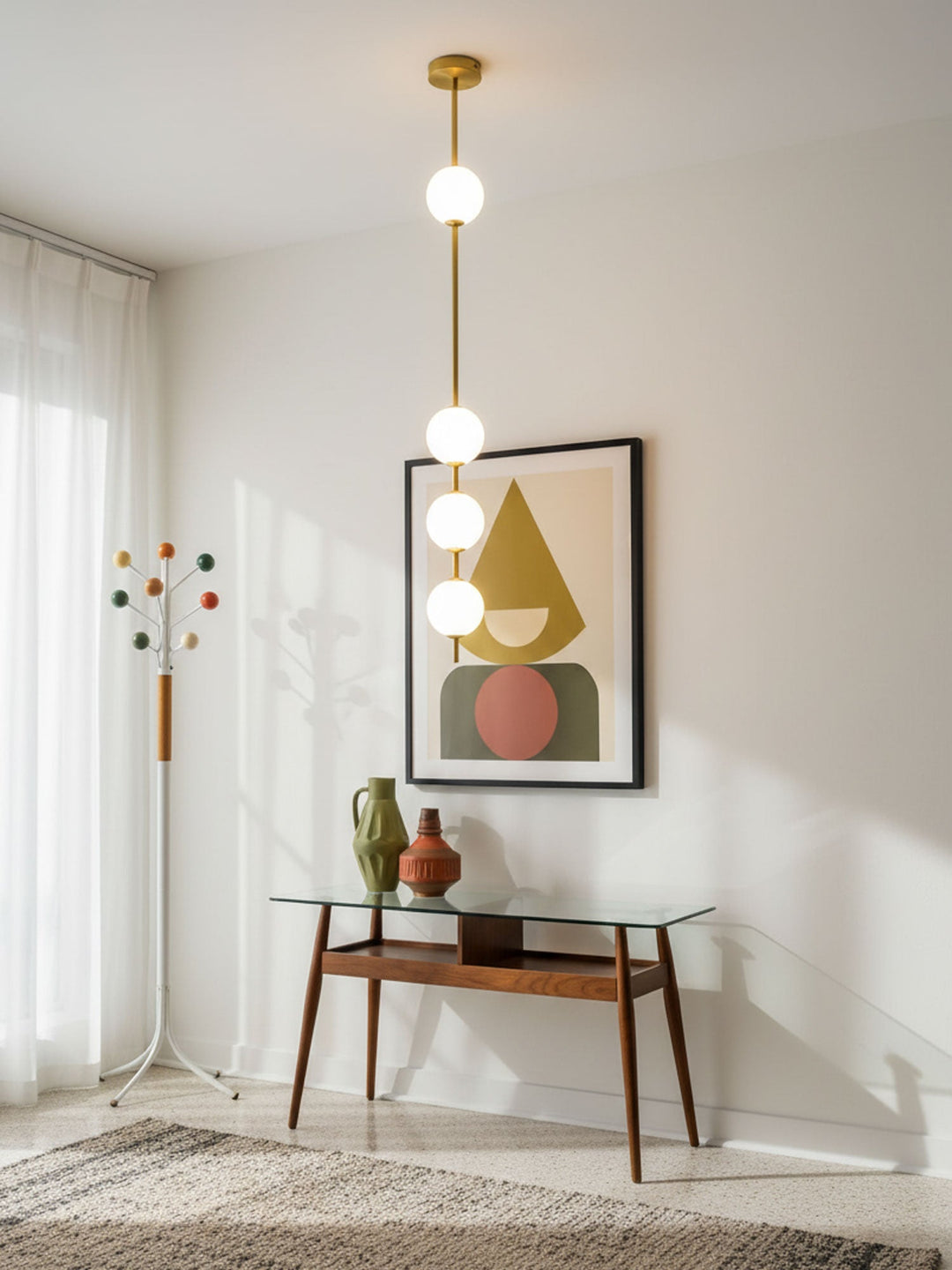 Lampa Wisząca z Pionowymi Kulami