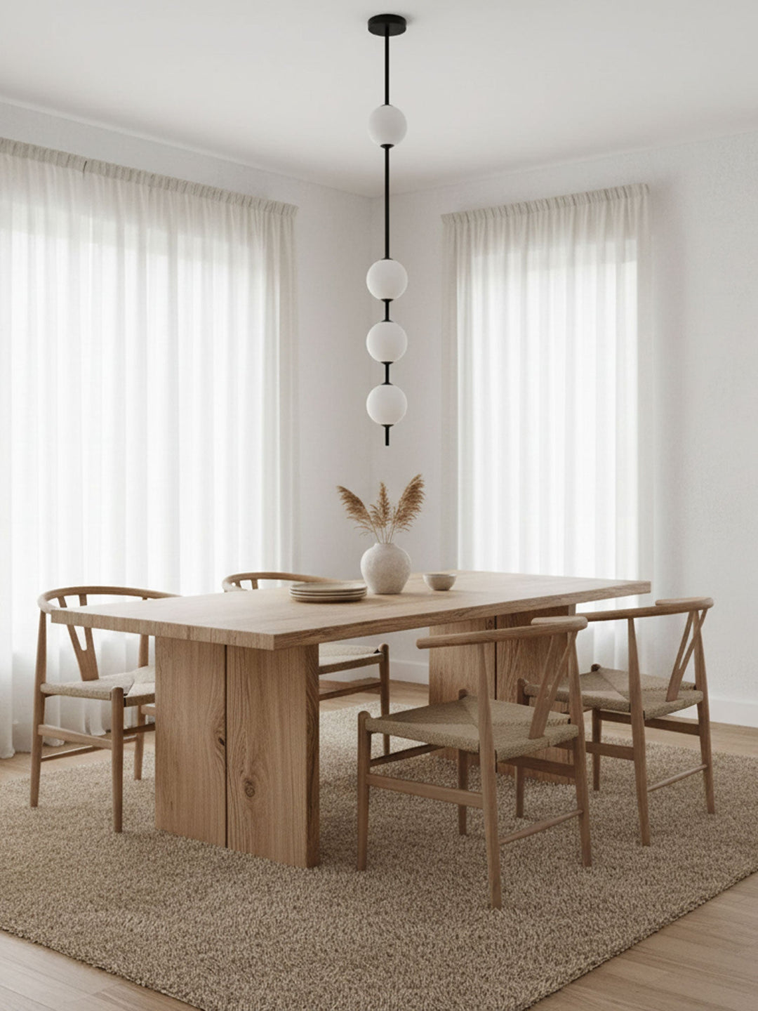 Lampa Wisząca z Pionowymi Kulami