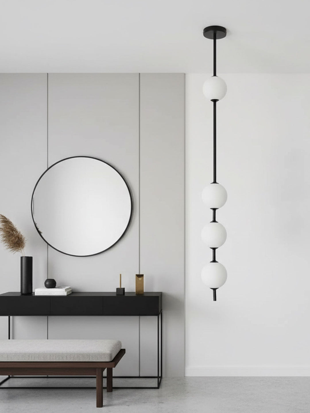 Lampa Wisząca z Pionowymi Kulami