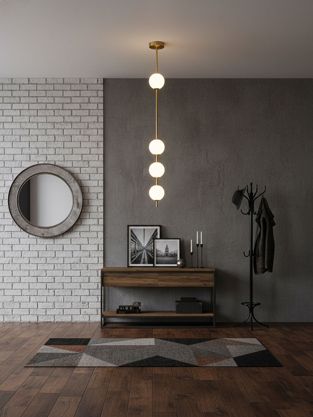 Lampa Wisząca z Pionowymi Kulami