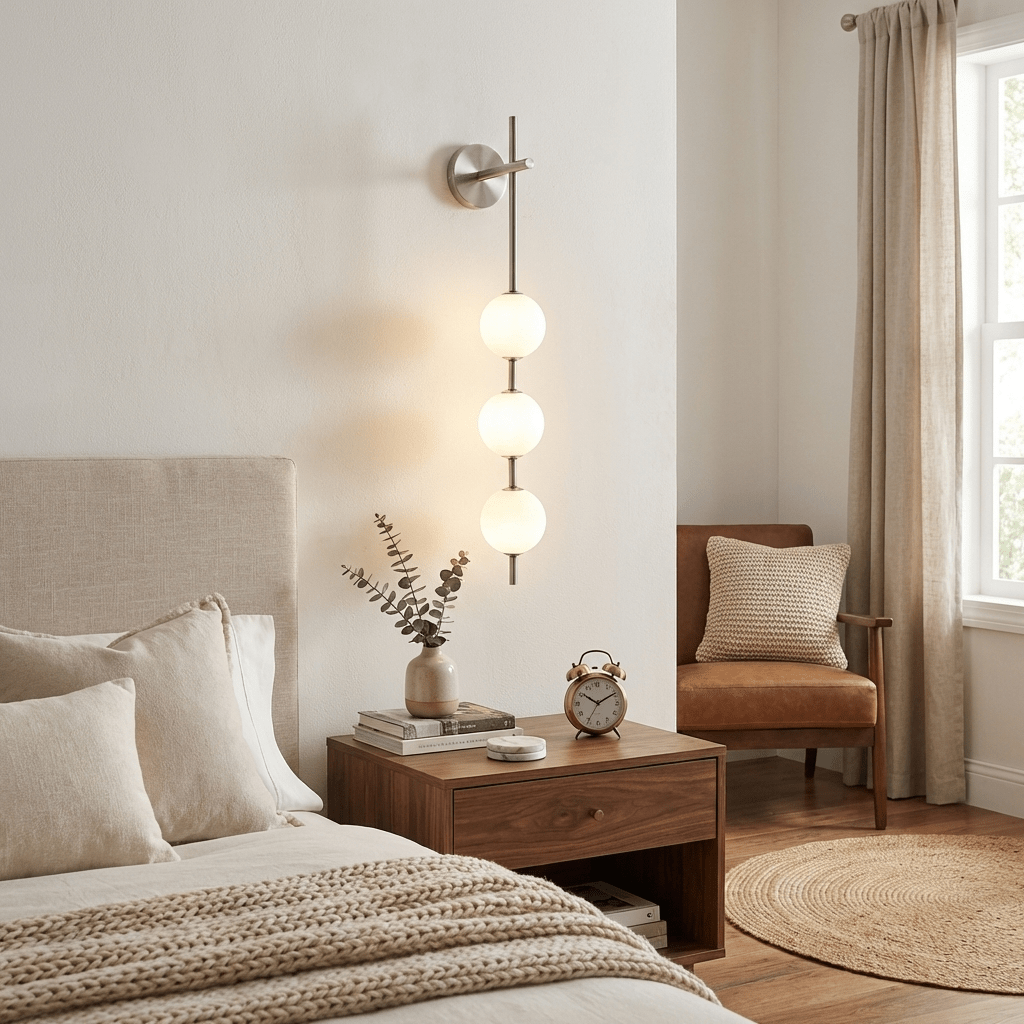 Pionowa Lampa Ścienna z Globem