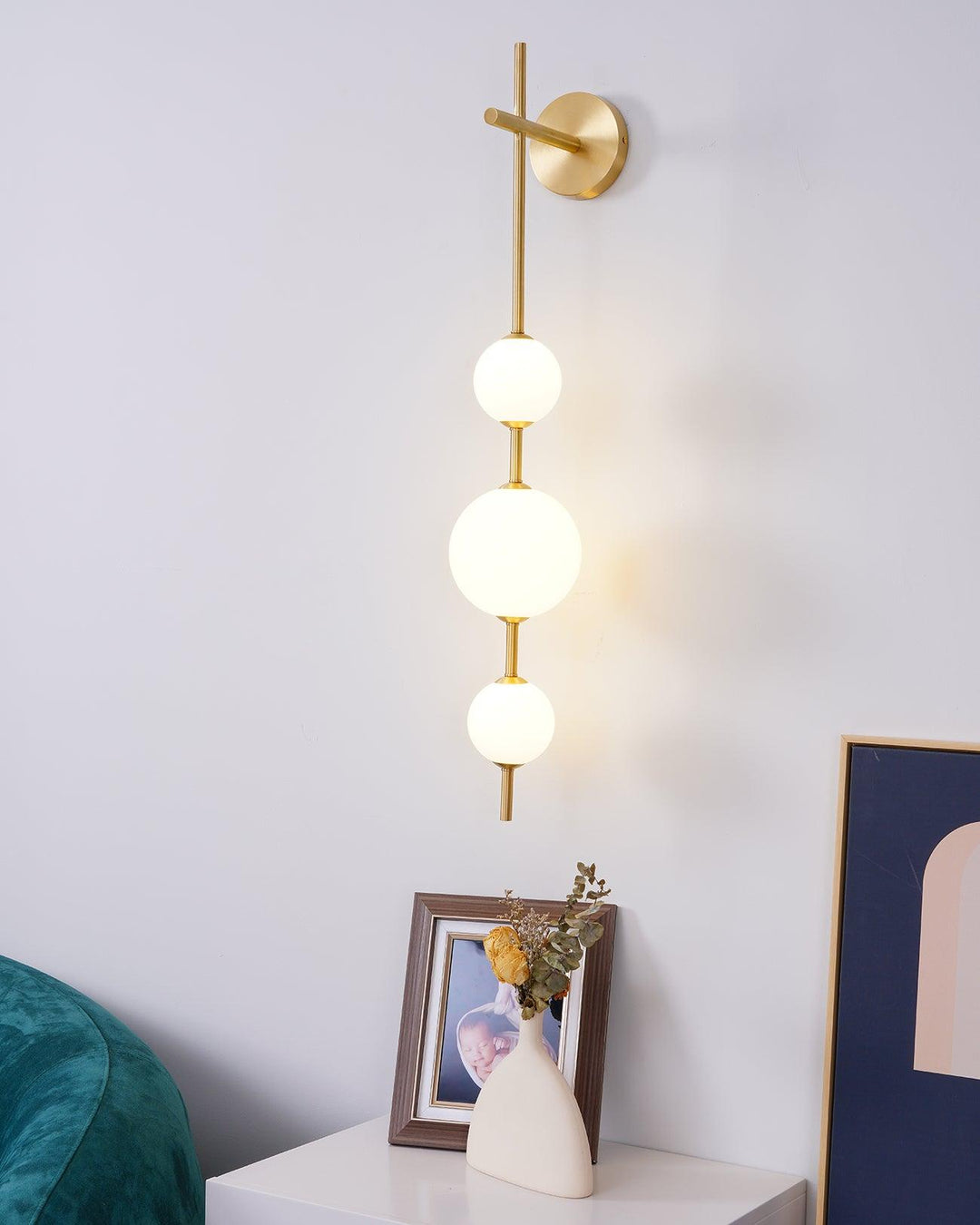 Pionowa Lampa Ścienna z Globem