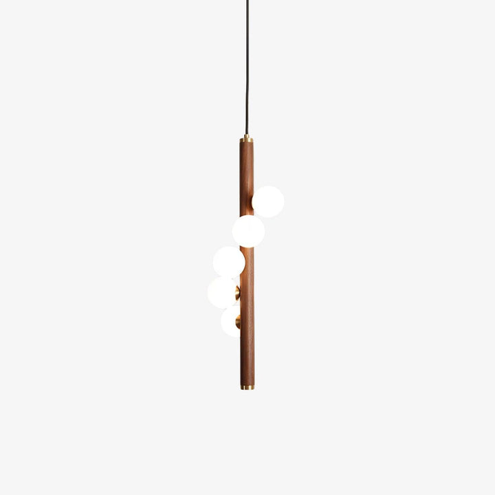 Pionowa Lampa Wisząca z Drewna Orb