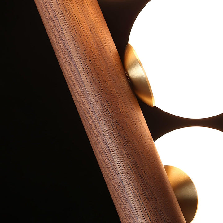 Pionowa Lampa Wisząca z Drewna Orb