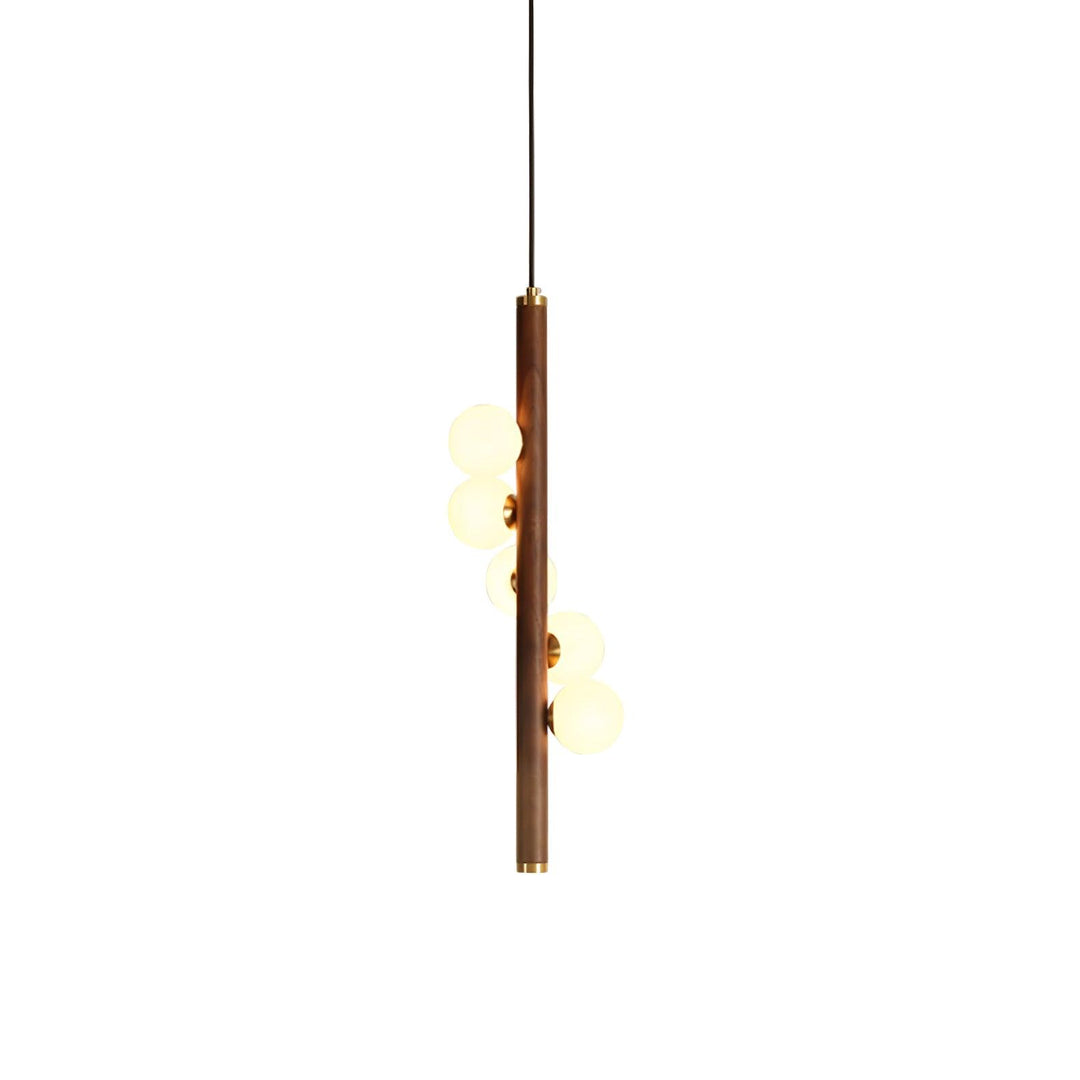 Pionowa Lampa Wisząca z Drewna Orb
