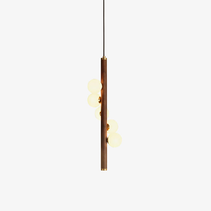 Pionowa Lampa Wisząca z Drewna Orb