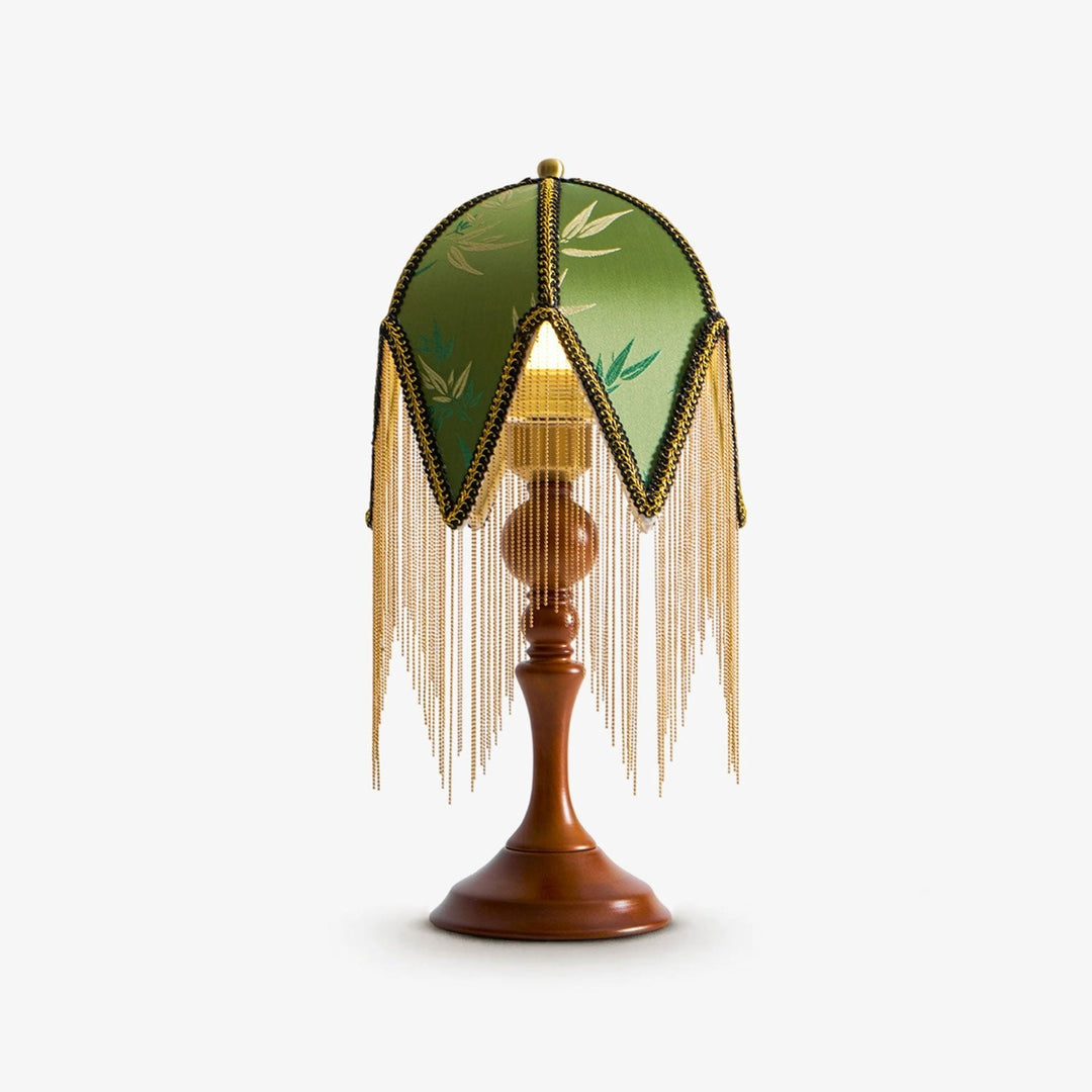 Lampa stołowa wiktoriańska z frędzlami