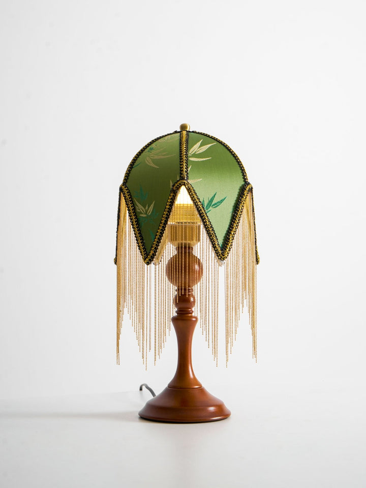 Lampa stołowa wiktoriańska z frędzlami