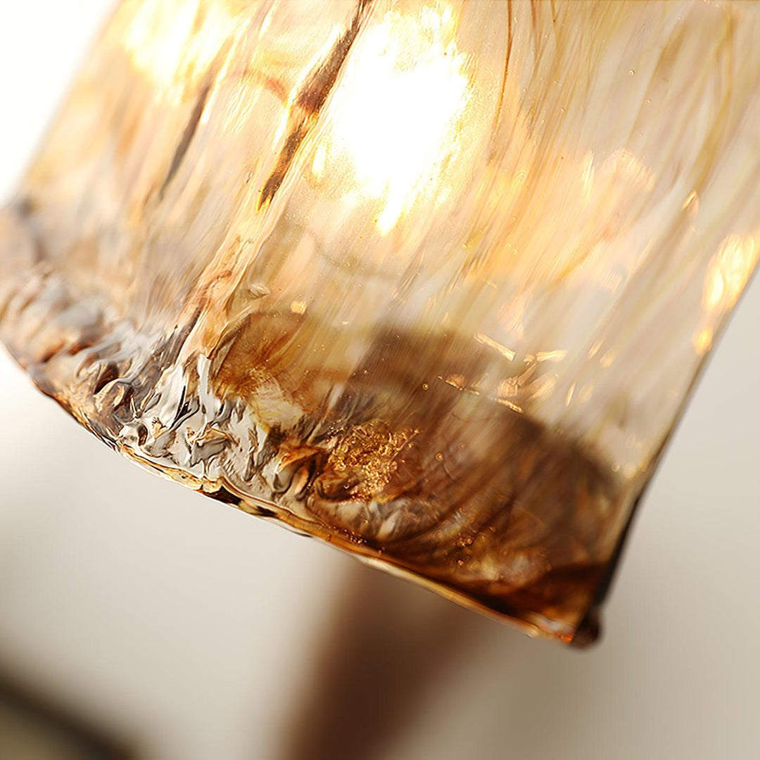 Vintage Brązowa Lampa Wisząca ze Szkła