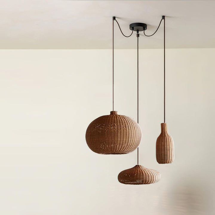 Lampa Wisząca Vintage z Rattanu