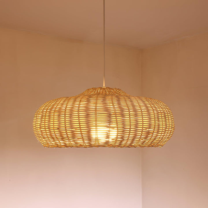 Lampa Wisząca Vintage z Rattanu