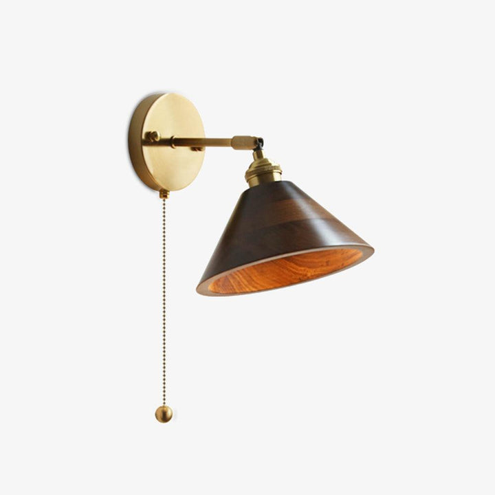 Lampka ścienna Vintage z drewna