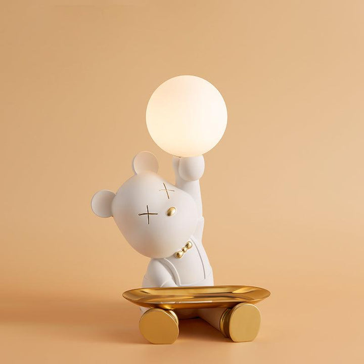 Lampka nocna "Fioletowy Miś" na tacy