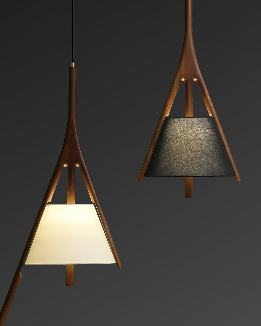 Lampa wisząca Nanzhi z drewna