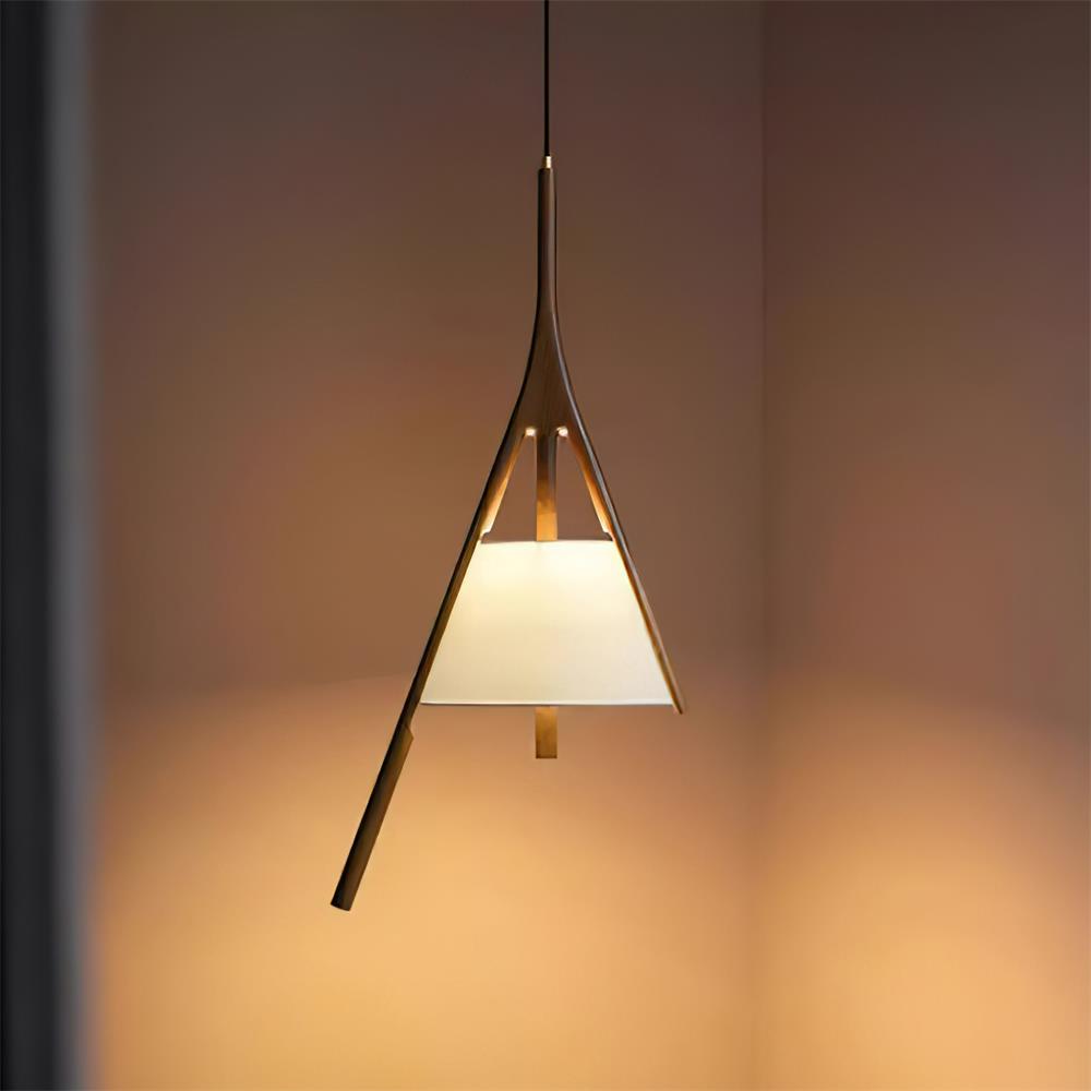 Lampa wisząca Nanzhi z drewna
