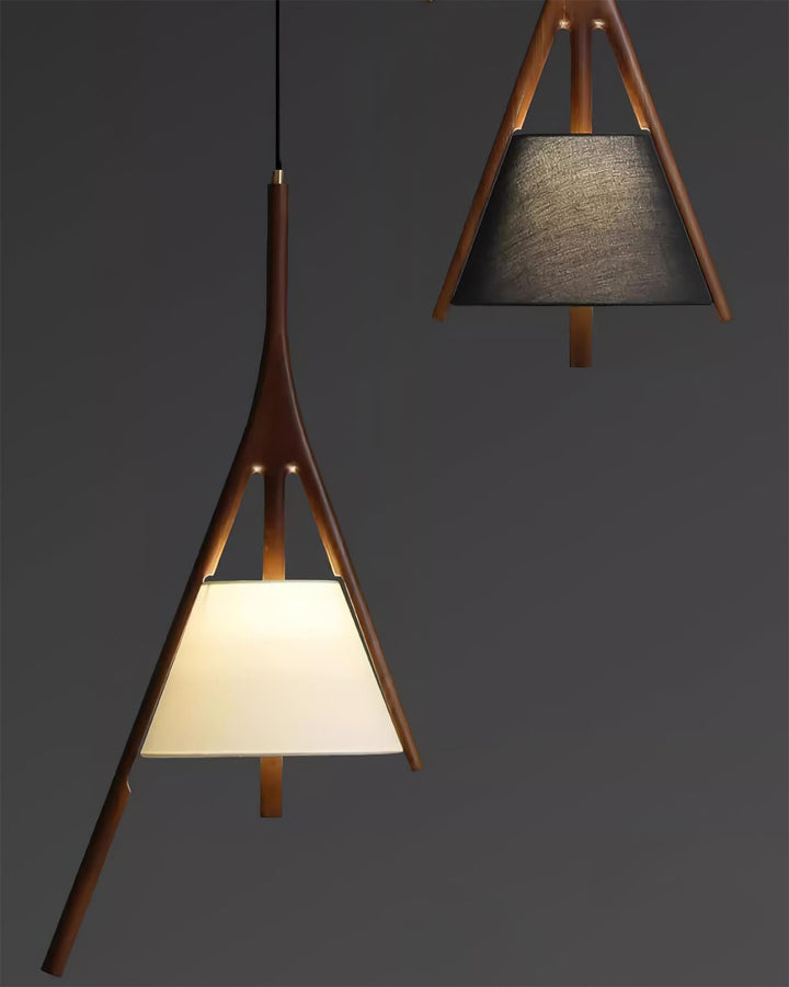 Lampa wisząca Nanzhi z drewna