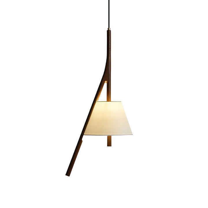 Lampa wisząca Nanzhi z drewna