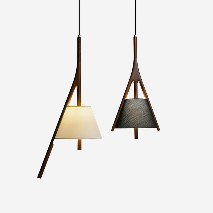 Lampa wisząca Nanzhi z drewna