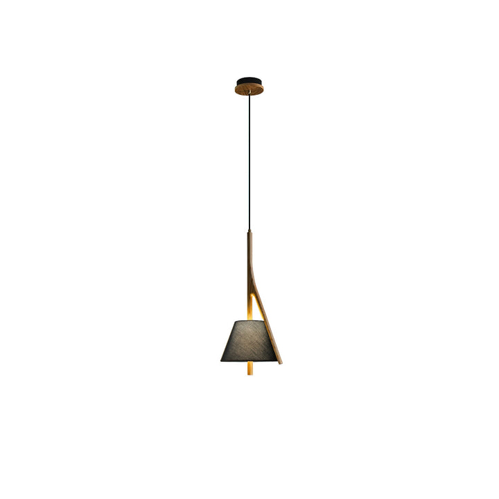 Lampa wisząca Nanzhi z drewna