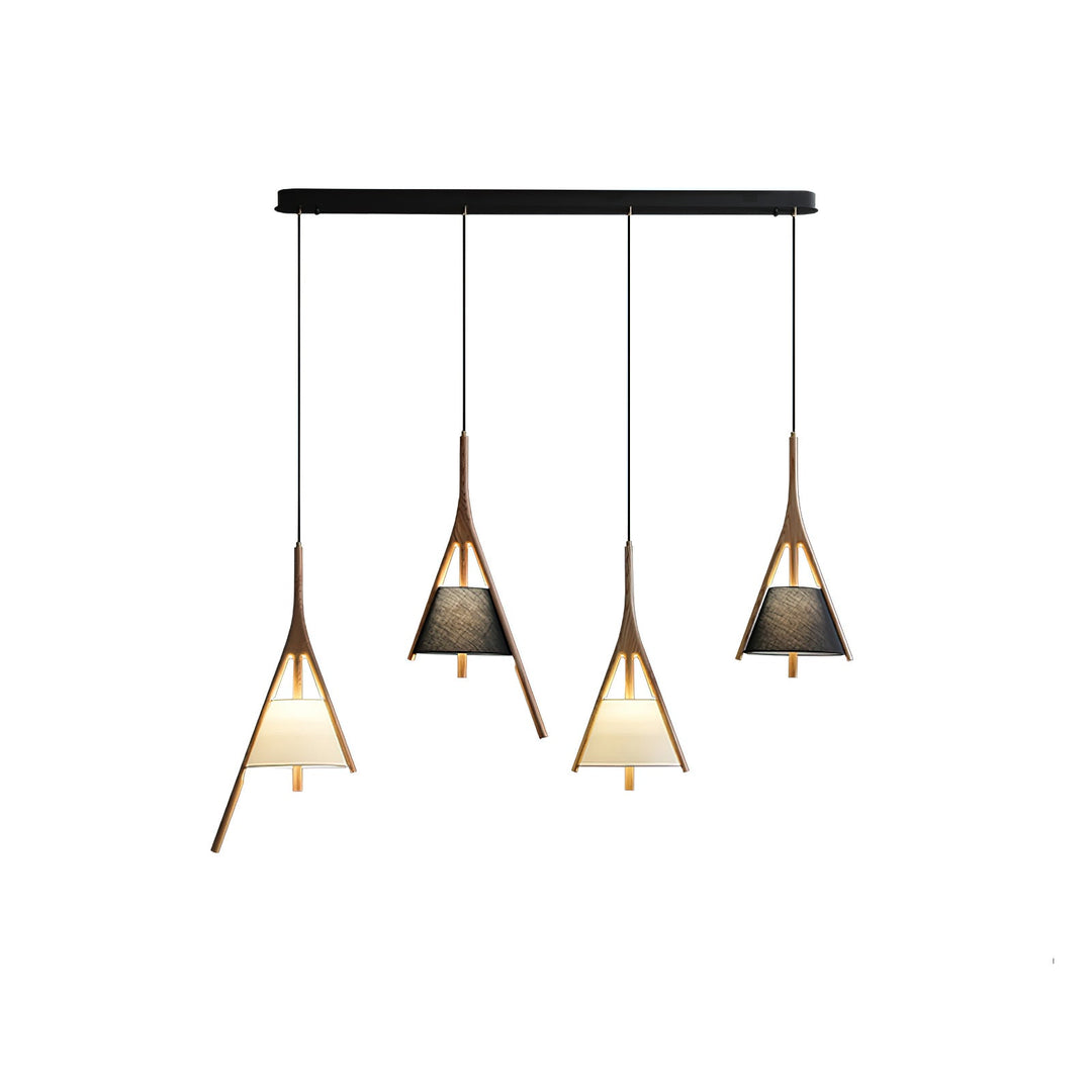 Lampa wisząca Nanzhi z drewna