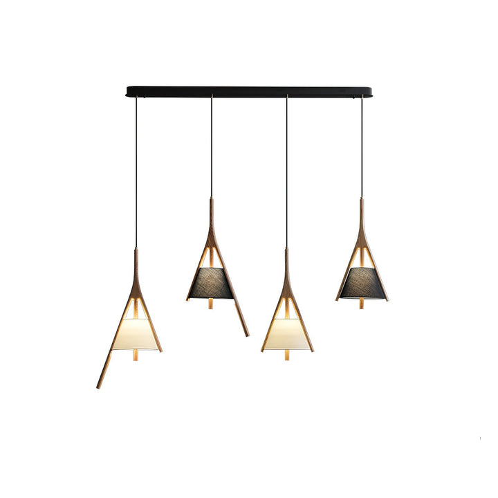 Lampa wisząca Nanzhi z drewna