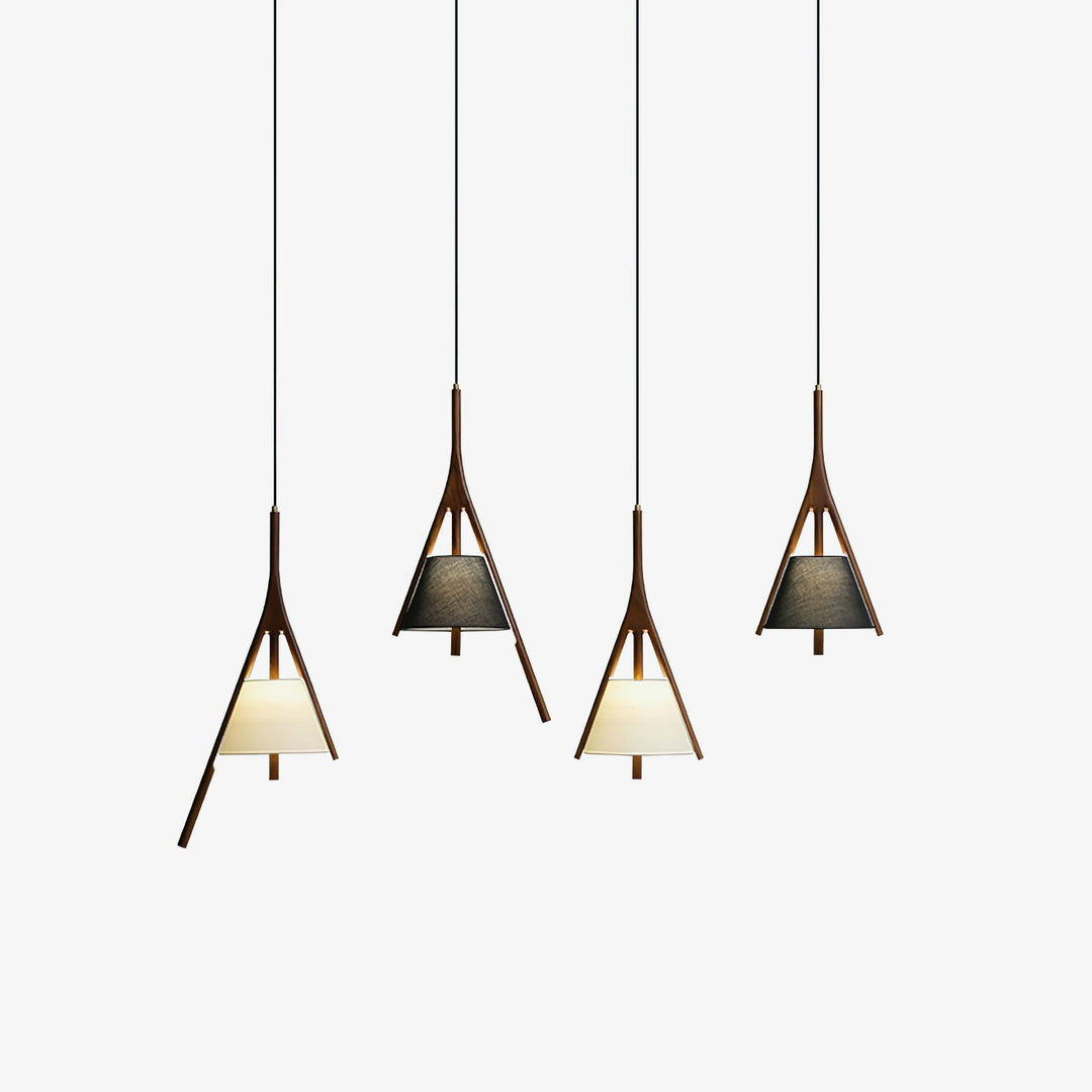 Lampa wisząca Nanzhi z drewna