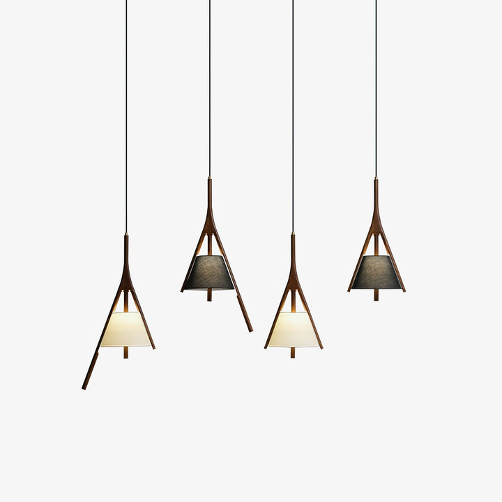 Lampa wisząca Nanzhi z drewna